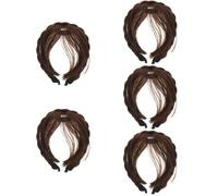 5pcs Synthetic Headband Fringe Hair Extensions | High Temperature Fibre, Ventilative Skin Friendly Wear, Natural Looking Finish for Women, Party and Cosplay
