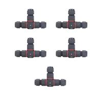 5Pcs T Type Aviation Connector 3 Pin Butt Joint IP68 Plug Socket 16A AC250V