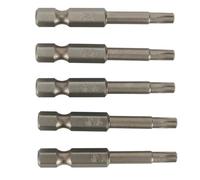 5pcs T20 Torx Screwdriver Bits, 50mm Long Magnetic Insert Bits with 1/4 Hex Shank for Electric and Manual Drills, Alloy Steel Silver