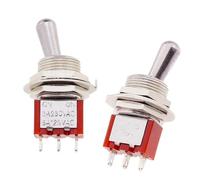 5Pcs T80-T Series Standard Lever Toggle Switch 12mm Panel Mount 5A 125VAC(6PIN ON ON)