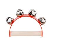 5pcs Tambourine Handbell Kid Child Early Educational Musical Instrument Rhythm Beat Shaking Small Jingle Bell Toy Instrumento For Kids(Red)