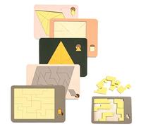 5Pcs Tangram Puzzles, Brain Teaser Puzzles, Educational Brain Puzzles for Spatial Reasoning, Cognitive Challenges for Families and Classrooms