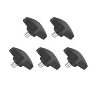 5Pcs Tee Wing Knobs Thumb Screws, M6 x 8mm Clamping Screw Knob Male Thread Carbon Steel T Shaped Thumb Screws Handle 36mm Dia. for Hand Tightening Knob Replacement, Black