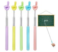 5Pcs Telescopic Finger Pointer Sticks, Mini Hands on Sticks, Extendable Hand Pointer for Teachers, Retractable Teacher Pointer Stick, Pointer Finger, Board Pointer Teacher, Mini Hand Pointers