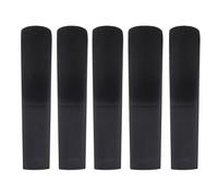 5Pcs Tenor Saxophone Reeds 2.5, Resin Tenor Sax Reeds for Beginners and Professionals, Durable Weather - Resistant Reeds with Protective Plastic Box for Bb Tenor Sax (Black)