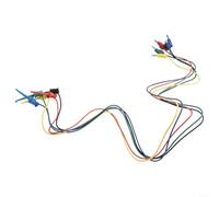 5PCS Test Hook Clips 4mm Stackable Banana to Minigrabber Cable Multimeter Wires for PCB for smd Testing Electronic Repair Kit 38.2 Inch