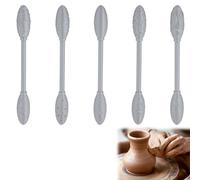 5pcs Texture Roller for Clay Art, Oval Clay Modeling Pattern Rollers Kit, Clay Texture Rolling Emboss Plaids Hand Rollers for Handcraft