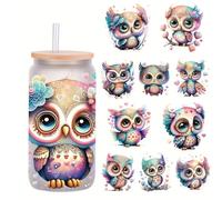 5pcs The Bohemian Style UV DTF Cup Wraps Winter UV DTF Transfer Waterproof Sticker for Glass Cups Furniture Craft DIY Crafts，Rub on Transfer Stickers for DIY Water Bottle Laptop Decal Wood Car