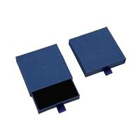 5pcs Thick Kraft Paper Drawer Jewelry Set Packaging Box Ring Necklace Bracelets Earring Gift Case Container With Sponge Inside for Birthday Jewellery(Blue)