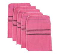 5Pcs Three Dimensional Knit Exfoliating Bath Washcloths For Controlled Exfoliation And Enhanced Shower Hygiene Practice(Pink)