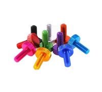 5Pcs Thumb Screw M2 M2.5 M4 M5 M6 Thread Length 4-25mm Aluminum Alloy Hand Tighten Grip Knob Bolts Flat Knurled Thumb Screws(Rose Red,M4x25mm)