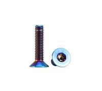 5PCS Titanium Alloy Hexagon Socket Countersunk Head Cap Screws M2 M2.5 M3 M4 M5 M6 M8 Flat Head Bolts for Durable Applications (Titanium Blue,M5x25mm (5PCS))