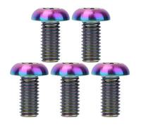 5pcs Titanium Alloy M5*12 Water Bottle Cage Bolts and M5*10 Disc Brake Screws, CNC Precision Cut Lightweight Bicycle Screws with PVD Coating for Bike Frame and Rotor (M5*10 color)