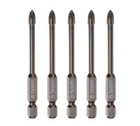 5pcs Titanium-Coated Masonry Drill Bits - Concrete, Ceramic Tile Triangle Tip Drill Bits with 1/4" Hex Shank for Mirror, Tile, Brick and Concrete Block (5mm Diameter)