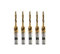 5PCS Titanium Combination Drill Tap Bit Set Screw Tapping Hex Shank HSS Metric/Imperial Plug Drill Bits Hand Tools (Titanium 6-32NC)