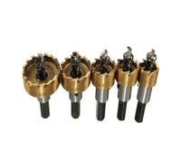 5Pcs Titanium Plating HSS Carbide Tip Drills Bit Hole Saw Set Stainless Steel Metal Alloy 16/18.5/20/25/30mm Pocket Hole Jig
