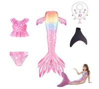5pcs Toddler Swimming Costume With Bracelet Necklace Earrings Set, Take Beautiful Photos Of Your Kids,H-110