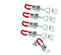 5Pcs Toggle Clamps GH-4001 330Lbs Galvanized Iron with Red Vinyl Grip for Welding Jigging and Repairing Sheet Metal Work