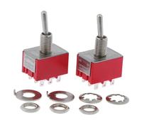 5Pcs Toggle Switch 9 PIN 3PDT ON-ON 2 Position 250V 2A 125V 5A MTS-302 Red