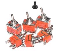 5pcs Toggle Switch SPST DPDT 250V 15A Latching ON-OFF 1021 1121 1221 1322(Waterproof Cap)