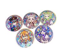 5pcs Toilet-Bound Hanako-kun Anime Badge Yahiro Nene Double Flash Hot Stamping Reflective Brooch Yugi Amane Collectibles Round Alloy Pins