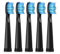 5Pcs Toothbrush Heads for Fairywill D7 D8 FW507 FW508 FW551 FW917 FW959 FWD1 FWD3 Seago E9 SG-507 SG-958 Medium Soft Bristles Brush Replacement Electric Toothbrush Heads, Black