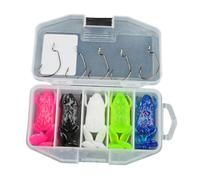 5pcs Topwater Frog Swimbait Fishing Lure Hook 6cm/8cm Reiki Frog Crankbait Lure Soft Bait High Strength Hook Frog Lure