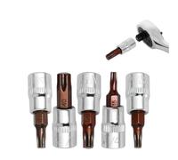 5Pcs Torx Bit Set, 1/4 Inch Drive Socket Head Bits for T15 T20 T25 T30 T40, Hardened Alloy Steel Star Drive Bits, Professional Security Bits for Electronics, Me