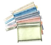 5PCS Toy Storage Bags with Zipper, A5 Colored Mesh Zipper Pouch Bags, Double Layer Grid Zip pouch Bag Colored Mesh Double Layer Toy for Storing Building Blocks Puzzles Books
