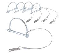 5pcs Trailer Hitch Pins with Steel Quick Release Ring, 1/4" x 2-3/4" Shaft Locking Coupler Pin Arch Wire Lock Pins Q195 Spring Steel Safety Coupler Pin for Farm Trailers Towing Lawn Equipment