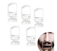 5PCS Transparent Beard Shaper Styling Tool Different Sizes Facial Hair Trimming Guide Grooming Shaper Hair Lineup Tool For Man, beard grooming kit