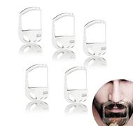 5PCS Transparent Beard Shaper Styling Tool Different Sizes Facial Hair Trimming Guide Grooming Shaper Hair Lineup Tool for Men
