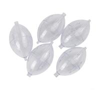 5pcs Transparent Oval Slip Floats, Adjustable In-Line Bubble Floats for Casting, ABS Hollow Fishing Bobbers for Lake and Stream Fly Fishing, 7.4x4.3cm