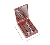 5Pcs Travel Size Makeup Brush Set with Mirror, Mini Portable Cosmetic Brush Kit for Foundation, Powder, Eyeshadow - Complete Function, Ideal for On-The-Go Makeup