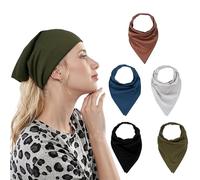5Pcs Triangle Non Slip Turban,Soild color Head Kerchief, Girls Hair Scarf Accessories,Stretch Headpiece,Simple,Comfortable and Versatile,Essentials for Women's Travel and Vacati(Multicolor)