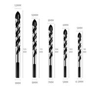 5PCS Triangular Carbide Drill Bit Set for Porcelain, Concrete, Glass, Ceramic, Marble - 5/6/8/10/12mm Diameter, Spiral Shaft for Clean Holes, Cemented Carbide Material