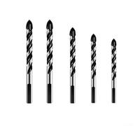 5PCS Triangular Carbide Drill Bit Set for Porcelain Concrete Glass Ceramic Marble Brick Wood Including Spiral Shaft for Clean Hole Production