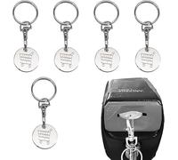 5PCS Trolley Token Keyrings - Convenient Reusable Shopping Cart Coin Set -Durable Lightweight Keychain Tokens - Ideal for Grocery Trips