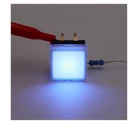 5Pcs TS12 Series 13.4 * 13.4mm Square With LED Momentary SPST PCB Push Button Click Tact Switch CZAOINCU(5Pcs Blue)