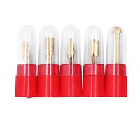 5Pcs Tungsten Carbide Grinding Bit Set, Double Cut Rotary File Burr Tool Kit with 6mm Shank, for Polishing Carving Deburring on Steel Alloy Carbon Metal, Includes 5 Sizes for Vario