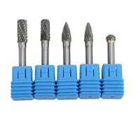 5Pcs Tungsten Carbide Rotary Burrs Bits Set, Double Cut Die Grinder Bits for Metal Wood Carving, 6mm Shank 8mm Tip for Polishing Grinding Engraving Drilling (ACDFG)