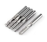 5pcs Tungsten Carbide Single Flute End Mill, 6mm x 32mm CNC Milling Router Bits for Acrylic PVC MDF, Sharp Cutting with 6mm Shank for Wood Plastic Engraving