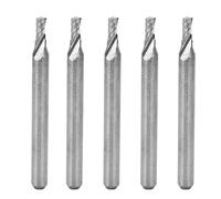 5pcs Tungsten Steel Single Flute Spiral End Mill Cutters 3.175x2x4x38mm - High Hardness & Wear Resistance, Precision Milling for Wood Carving and CNC Machining