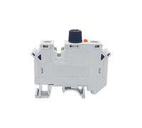 5Pcs UK10-DREHSI Electrical Connector 24V/220V LED 1A/2A/4A/6A/10A Fuse UK10 Screw Cap Din Rail Terminal Block UK 10-DREHSILED(Gray-With 24V LED,With Fuse 4A)