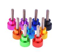 5pcs Unc 1/4-20 Aluminum Alloy Screw Colourful Thumb Screw Flat Head Knurled Grip Knob Step Bolts, Black
