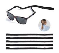 5PCS Unisex Glasses Straps, Black Adjustable Sport Safety Spectacle Neck Cord Sunglasses Lanyard Eyeglasses String Holder Straps, Non-Slip Eyewear Retainer for men women Running Reading Sports Outdoor