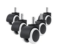 5pcs Universal Mute Wheel ; Office Chair Caster Replacement Casters Swivel Rollers 360 Degree Furniture Wheel Hardwar(White)