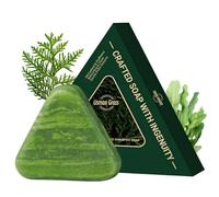 5PCS Usman Grass Shampoo Bar, Nature Triangle Shampoo Bar, Nature Seven Green SoapShampoo, Calming & Strengthens Hair for Women and Mens, Gray Hair Reverse Black Soap, Reducing Thinning Hair Loss