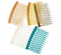 5pcs UV Plastic Side Comb Set for Fine Hair Styling and Bang Fixation | Anti Slip Teeth, Straightening and Detangling Use, for Long Hair, Includes Four Colours