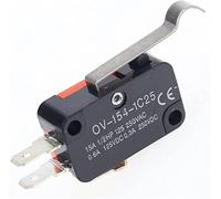 5Pcs V-154-1C25 Long Handle Roller Snap Action Push Button SPDT Momentary On-Off Micro Limit Switch 15A 250V